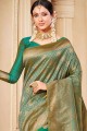 Charming Green Silk Banarasi Saree