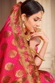 Rani pink Silk  Banarasi Saree