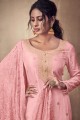 Light pink Banarsi jacquard Palazzo Suit