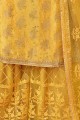 Yellow Jacquard and silk Sharara Suit