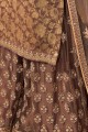 Brown Jacquard and silk Sharara Suit