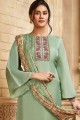 Pastel green Satin and silk Palazzo Suit