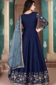 Royal blue Silk Anarkali Suit