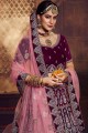 Admirable Pink,magenta Velvet Lehenga Choli