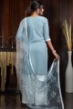 Baby blue Georgette Palazzo Suit