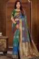 Splendid Multicolor Jacquard and silk South Indian Saree