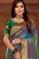 Splendid Multicolor Jacquard and silk South Indian Saree