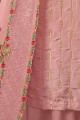 Baby pink Jacquard and silk Sharara Suit