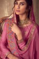 Pink Jacquard and silk Sharara Suit