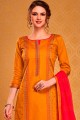 Musturd yellow Cotton and silk Palazzo Suit