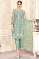 Dusty green Net Straight Pant Suit