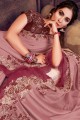 Dusty pink Georgette and silk  Party Wear Saree