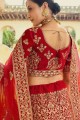 Magnificent Red Velvet Bridal Lehenga Choli