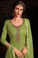 Light green Cotton and satin Patiala Suit