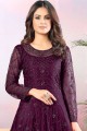 Wine purple Net Anarkali Suit