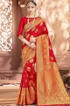 Admirable Red Art silk Banarasi Saree