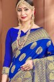 Royal blue Art silk Banarasi Saree