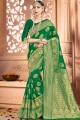 Divine Green Art silk Banarasi Saree