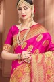 Rani pink Art silk Banarasi Saree