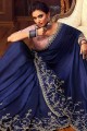 Royal blue Silk  Party Wear Saree