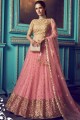 Ravishing Pink Net Party Wear Lehenga Choli