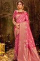 Pink Art silk  Banarasi Saree