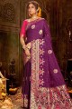 Splendid Purple Art silk Banarasi Saree