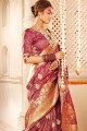 Fashionable Pink,magenta Art silk Banarasi Saree