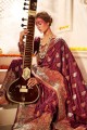 Voguish Pink,magenta Art silk Banarasi Saree