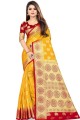 Traditional Yellow Art silk saree