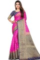 Traditional Rani pink Art silk saree