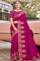 Magenta pink Silk  saree