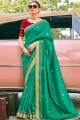 Snazzy Green Art silk saree