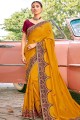 Trendy Musterd yellow Silk saree