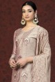 Light dusty rose  Salwar Kameez with Embroidered Chanderi
