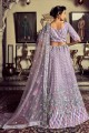 Thread Georgette Lilac Wedding Lehenga Choli with Dupatta