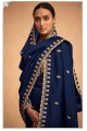 Embroidered palazzo Suit in Blue Georgette