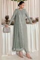 Light green Anarkali Suit with Embroidered Georgette