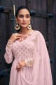 Georgette Palazzo Suit with Embroidered in Chiku