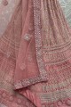Net Stone with moti Pink Wedding Lehenga Choli with Dupatta