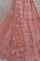 Pink Net Stone with moti Wedding Lehenga Choli with Dupatta
