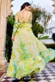 Floracance green  Palazzo Suit in Silk with Printed