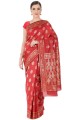 Saree Red in Weaving Silk