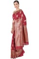 Silk Saree in Maroon with Weaving