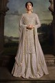 Grey Lehenga Suit in Embroidered Net
