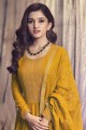 Embroidered Art silk Anarkali Suit in Yellow