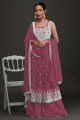 Mauve  Palazzo Suit with Embroidered Georgette