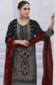 Georgette Black Embroidered Salwar Kameez