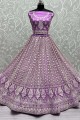 Lilac  Bridal Lehenga Choli in Embroidered Net