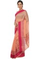 Peach Saree in Weaving Silk